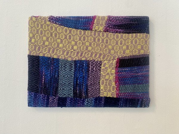 Purple yellow stretched weaving 4 by Perry Gross