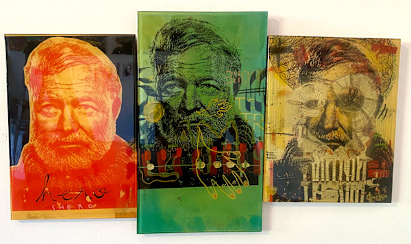 Ernest Hemmingway Triptych by Dylan Tellesen