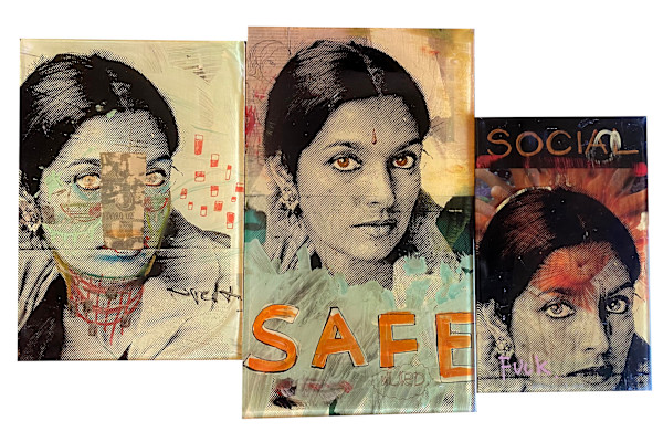 Jhumpa Lahiri Triptych by Dylan Tellesen