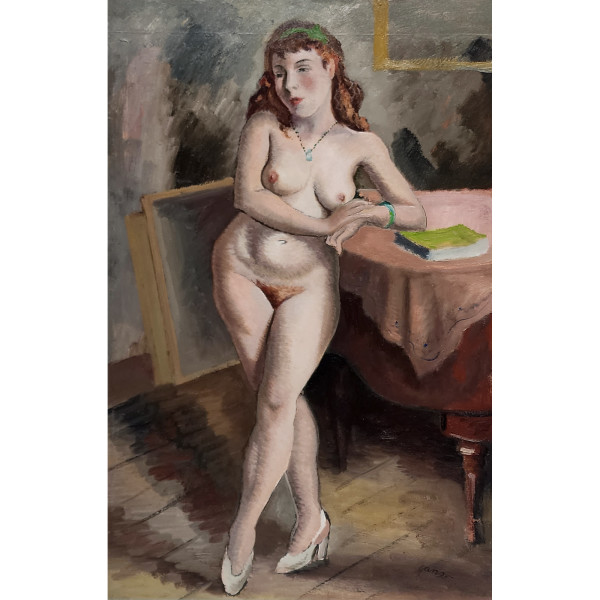 Nude Leaning on Table by Emil Ganso