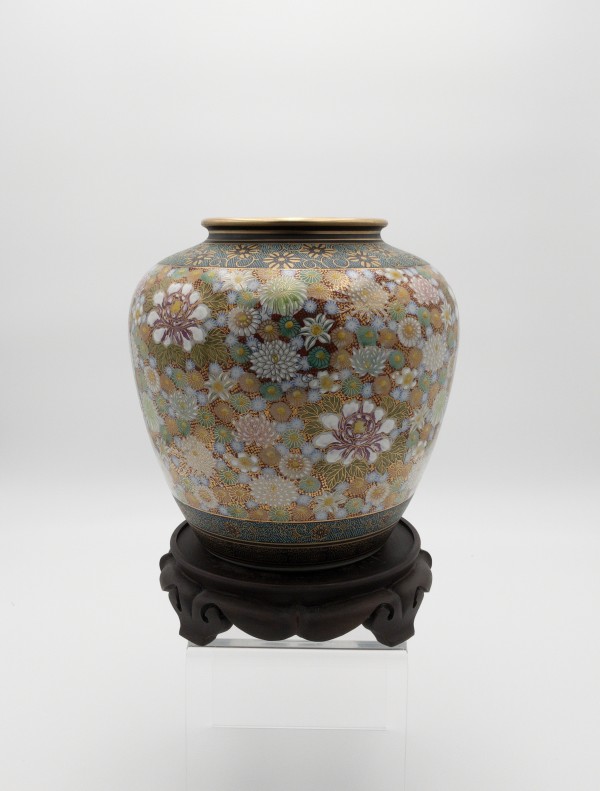 Japanese Floral  Decorated Porcelain Vase