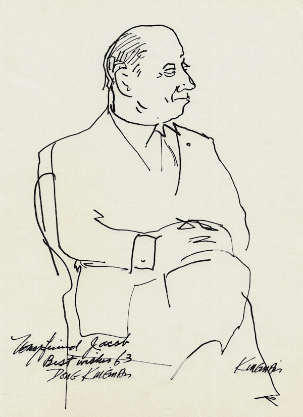 Untitled ( Seated Man with Folded Hands ) by Dong Kingman