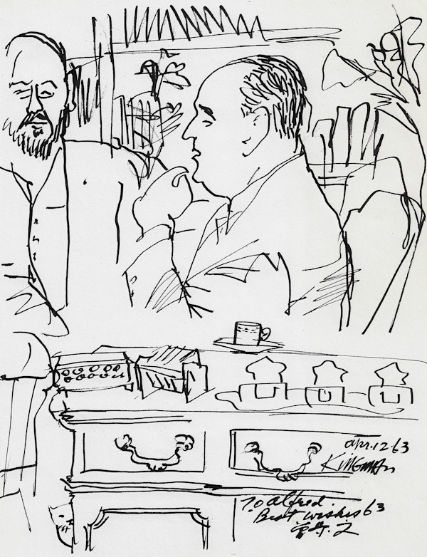 Untitled ( Two Men in a Cafe ) by Dong Kingman