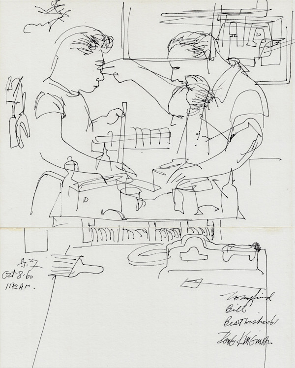 Untitled ( Two Men in a Workshop ) by Dong Kingman