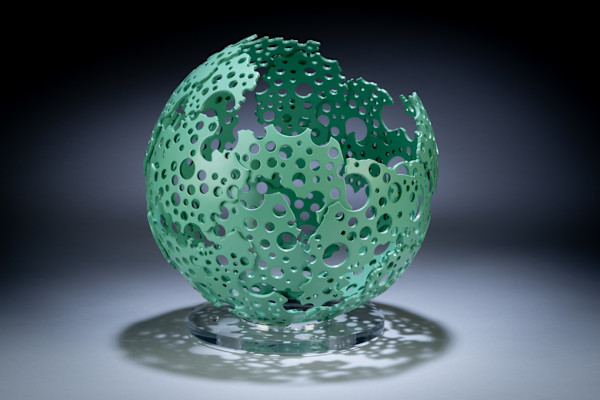 Shadow sphere - Verdigris - 11" by Michael Enn Sirvet  (Sirvet Studios LLC)