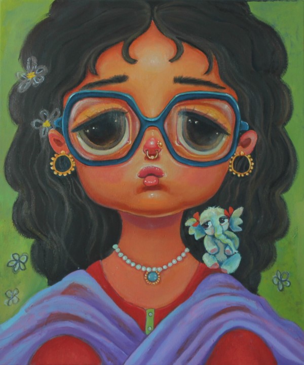 Blue elephant by Ajita Roy