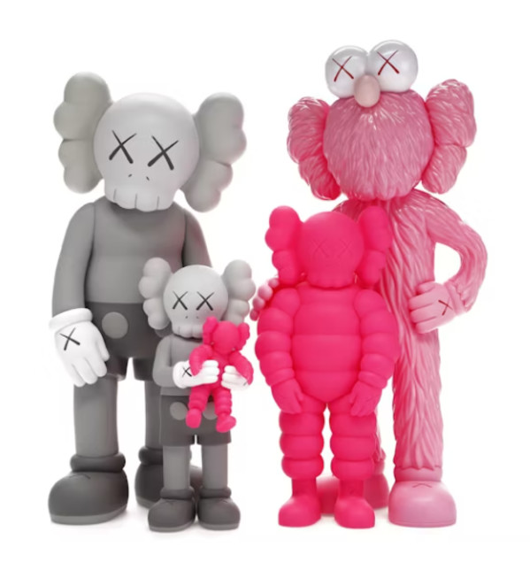 Family Vinyl Figures Grey/Pink by KAWS