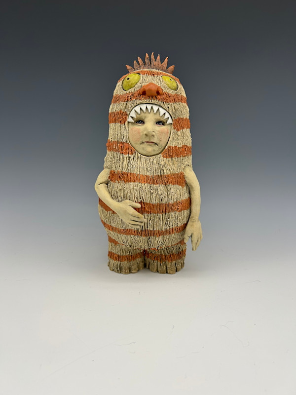 orange striped monster by Jeanine Pennell