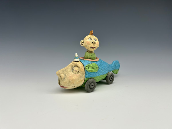 blue and green fish car by Jeanine Pennell