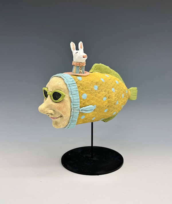 Fish and rabbit - curiosity by Jeanine Pennell
