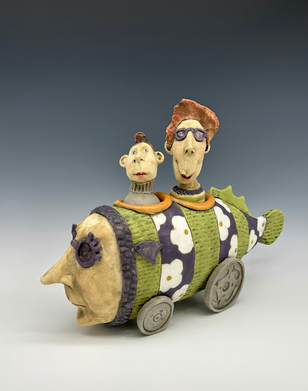 Purple and green fishcar by Jeanine Pennell