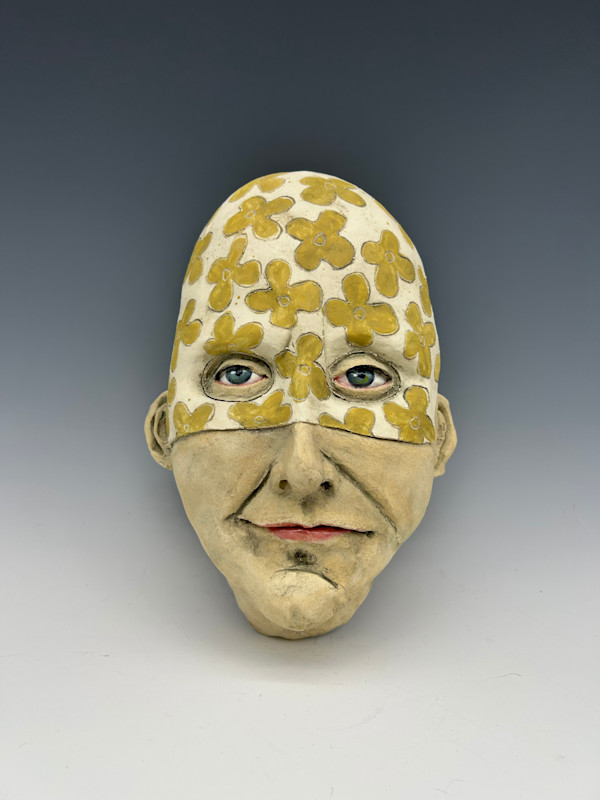 Yellow flower Mask by Jeanine Pennell