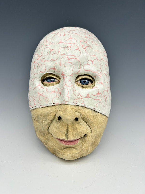 Pink Clouds Mask by Jeanine Pennell