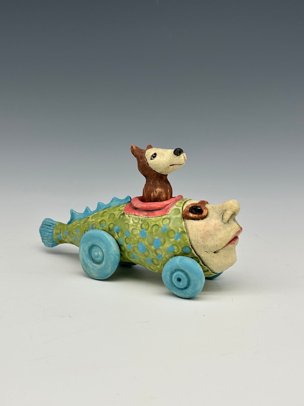 Green and Blue mini-fishcar by Jeanine Pennell