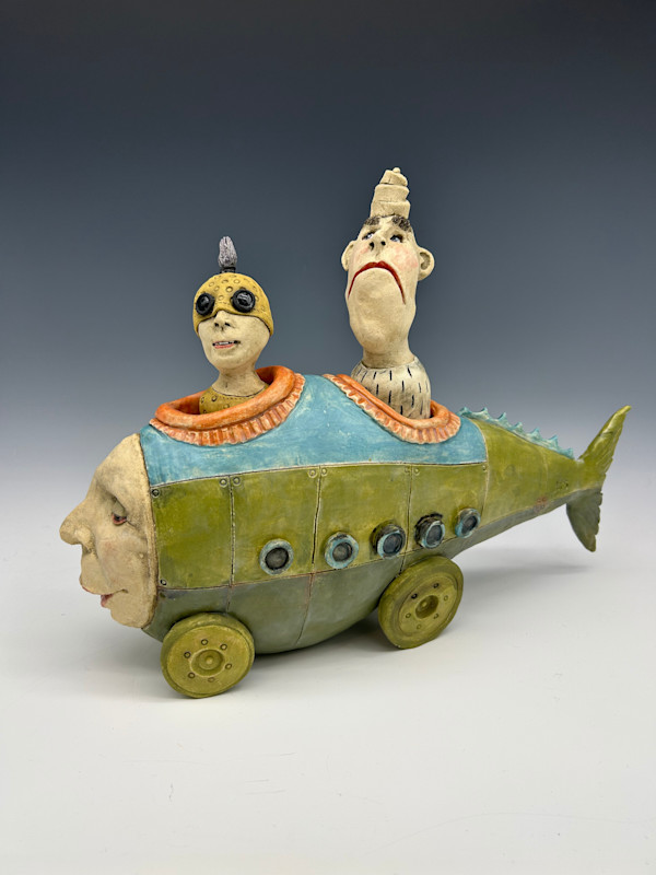 Green submarine fishcar - 2 seater by Jeanine Pennell