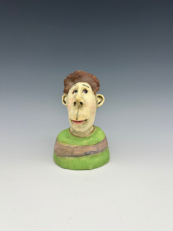 Green and purple striped shirt by Jeanine Pennell