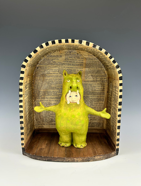 Chartreuse monster on stage by Jeanine Pennell, Image 2.