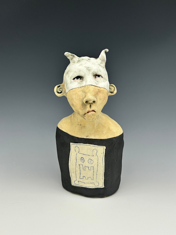 White monster mask by Jeanine Pennell