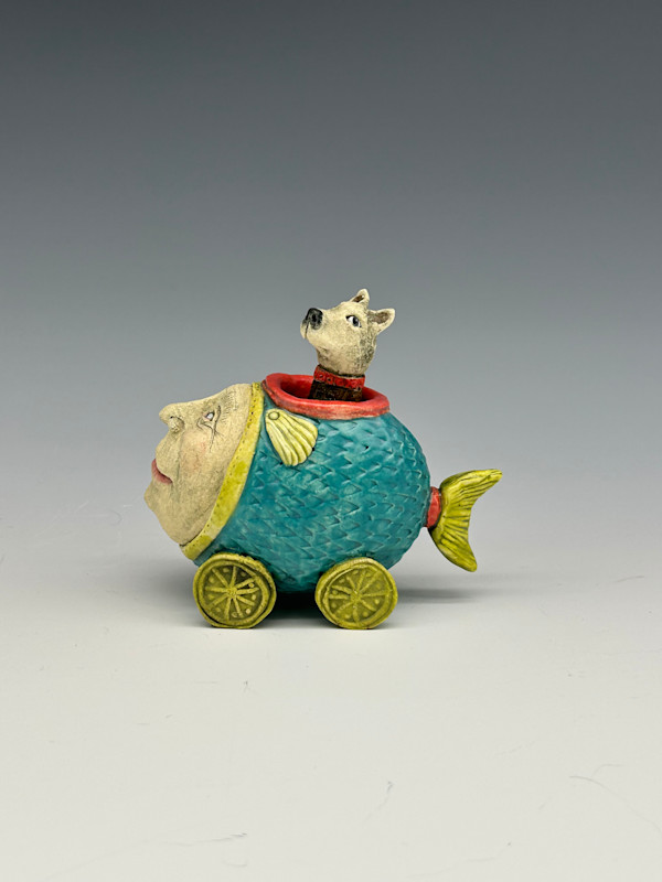 blue and green fish car (mini) by Jeanine Pennell