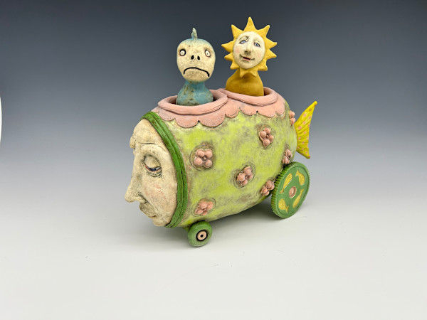 Sunshine and Blue Fish - Fish Car by Jeanine Pennell