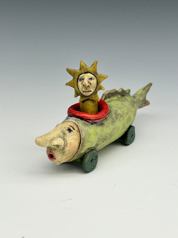 Sunshine in a lime green fishcar by Jeanine Pennell
