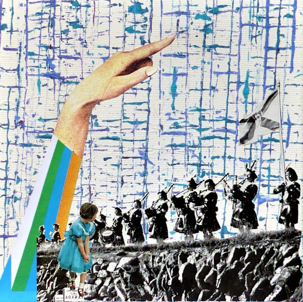 The pipers are in by Roswitha Mueller Rohschnitt-Collagen