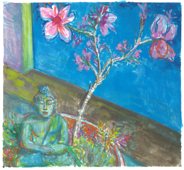 Healing Buddha and Blooming Cherry Tree by Denita Benyshek, Image 6.