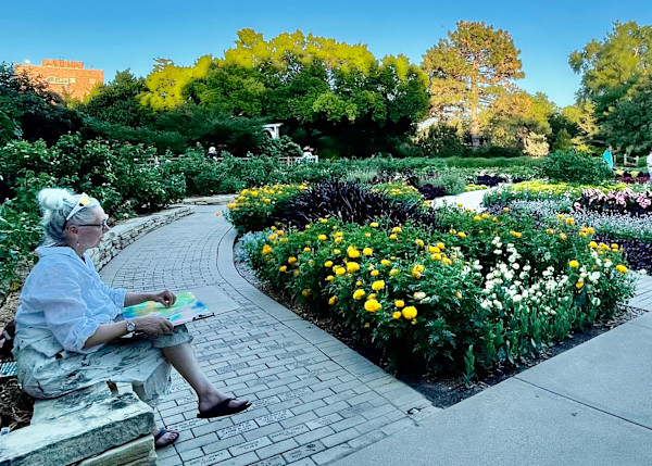 Artist Denita Benyshek drawing at Botanica Gardens by Denita Benyshek