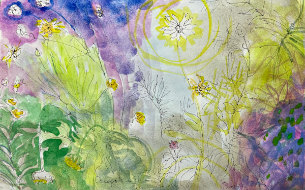 Night Garden 6, Coreopsis in Moonlight by Denita Benyshek