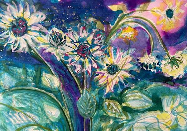 Night Garden 4, Starflowers by Denita Benyshek