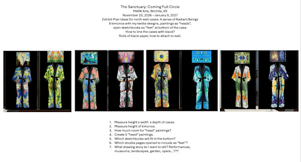 The Sanctuary: Coming Full Circle, exhibit plan, north wall/glass door cases by Denita Benyshek