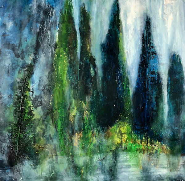 Winter into Spring Pines by Karen Blacklock