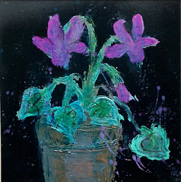 Cyclamen on black II by Karen Blacklock