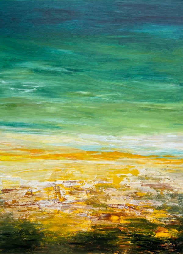 Golden Sunset Giclée on Canvas by Una Paris