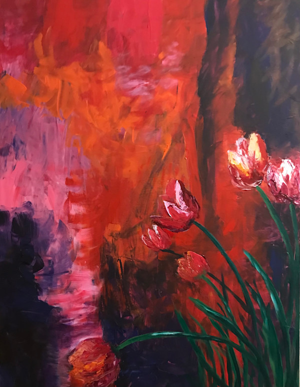 Red Tulips by Una Paris