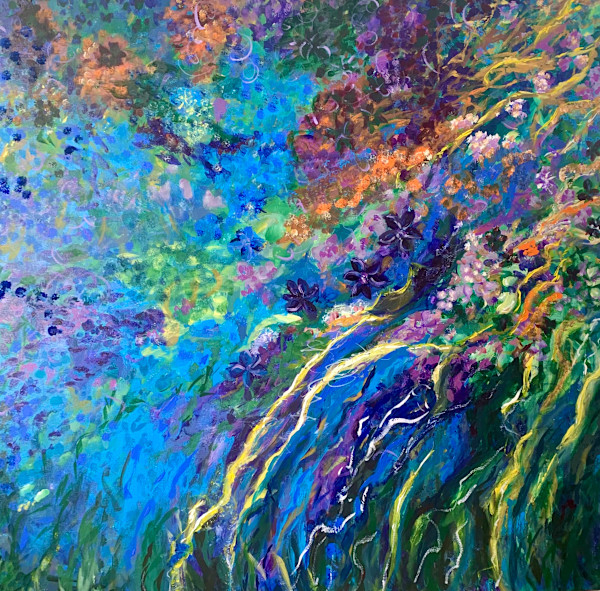 Flowing Autumn Flowers by Una Paris