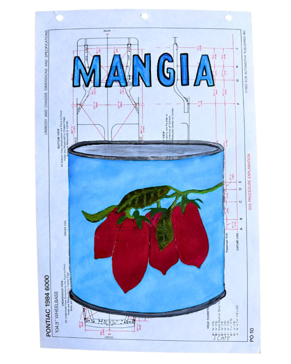 Mangia / 4 Tomatoes Cluster / Blue by Jennie Carr