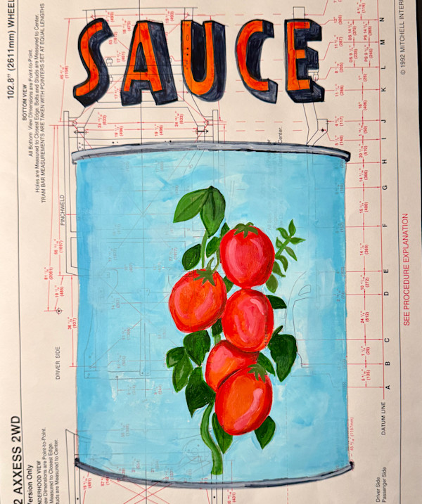 Sauce / 5 Tomatoes Cluster / Blue by Jennie Carr