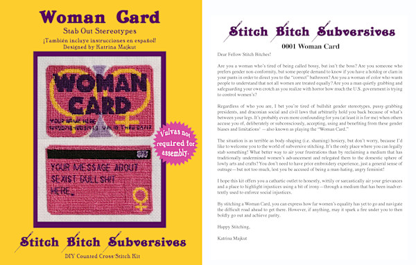 Woman Card DIY Counted Cross-Stitch Kit by Katrina Majkut