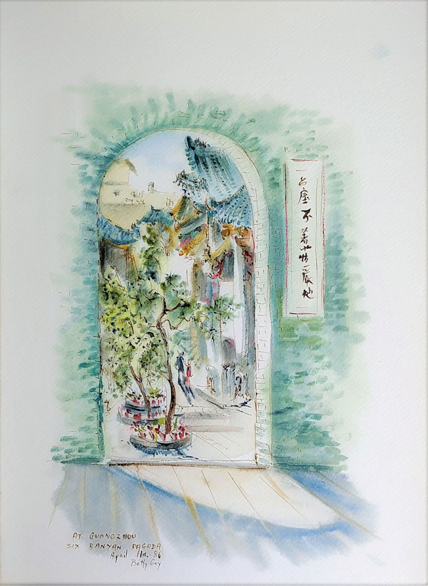 At Guangzhou Six Banyan Pagoda by Betty Guy