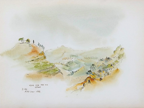 Near San Men Xia China 7 AM by Betty Guy
