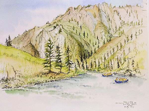 Trail Camp The Middle Fork of the Salmon River Idaho by Betty Guy