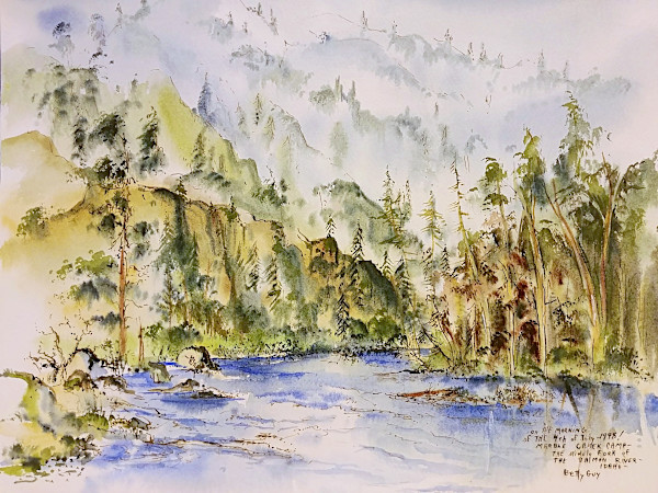 On the Morning of the 4th of July-1998! Marble Creek Camp The Middle Fork of The Salmon River by Betty Guy