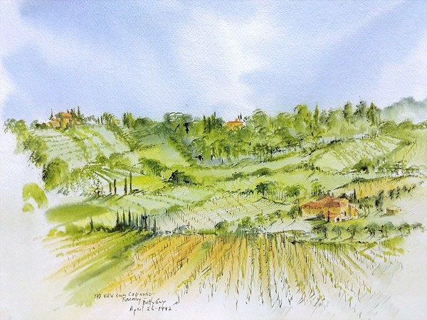 The View from Cagnano Tuscany by Betty Guy