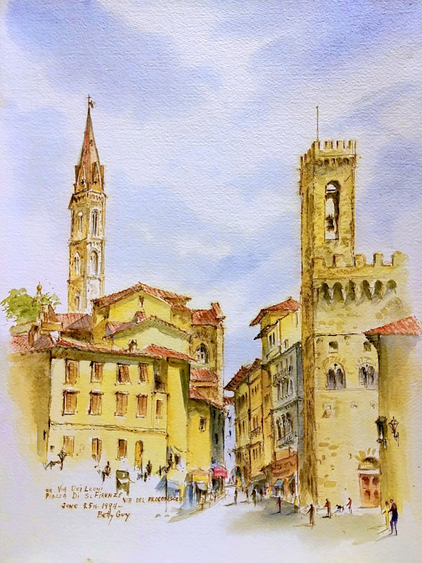 "On Via Dei Leoni Piazza Di S. Firenze" Via Del Proconsolo by Betty Guy