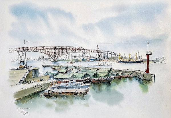 By The Custom House At Osaka by Betty Guy