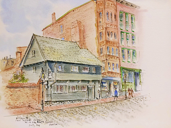 Paul Revere's House No 19 Old North Square Boston by Betty Guy