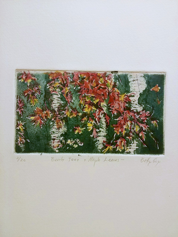 Beech Tree + Maple Leaves by Betty Guy