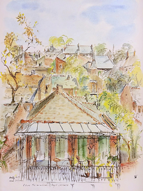 New Orleans From the Windows - Royal Lafayette by Betty Guy