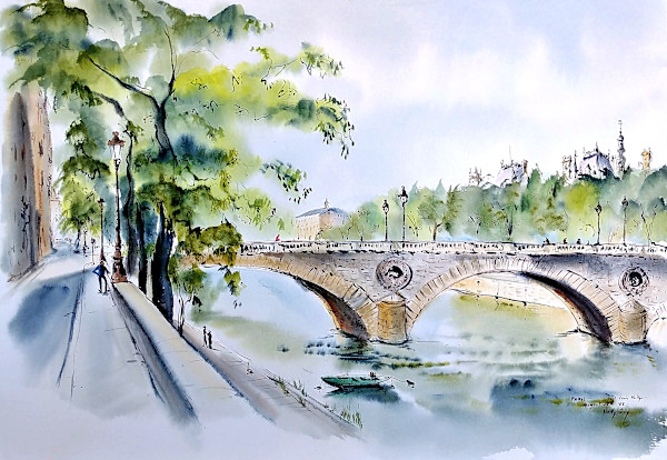 Paris - Pont Louis Phillipe by Betty Guy